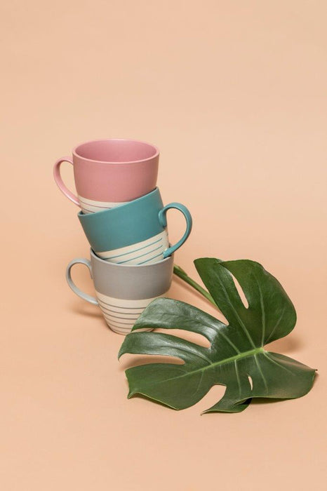 Mug Teal Stripes Hans 500ml