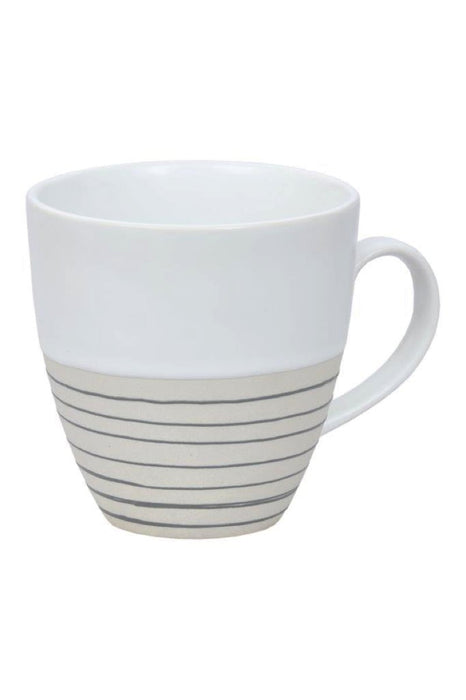 Mug Colour: White & Grey Stripes 500ml