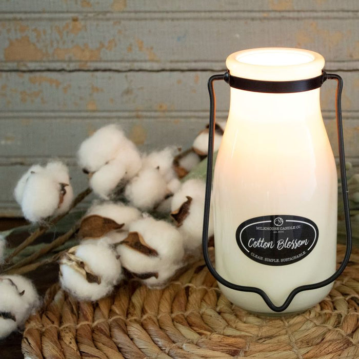 Milkbottle Candle, Large - Cotton Blossom