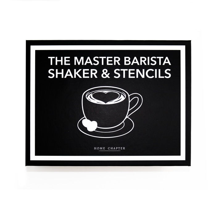 The Master Barista Shaker & Stencils Book Box