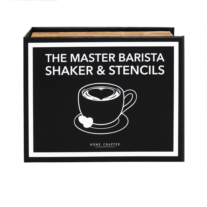 The Master Barista Shaker & Stencils Book Box