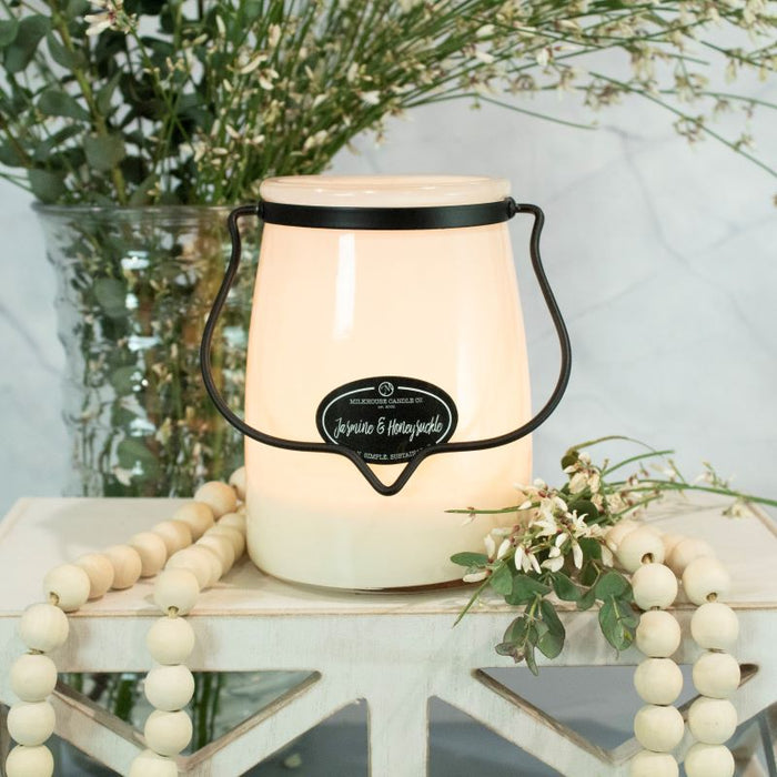 Butter Jar Candle, Large - Jasmine & Honeysuckle