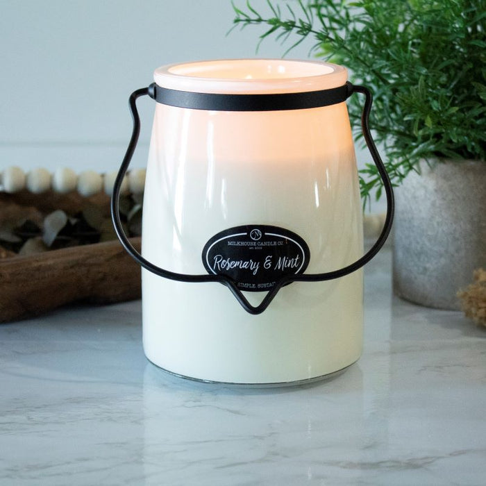 Butter Jar Candle, Large - Rosemary & Mint