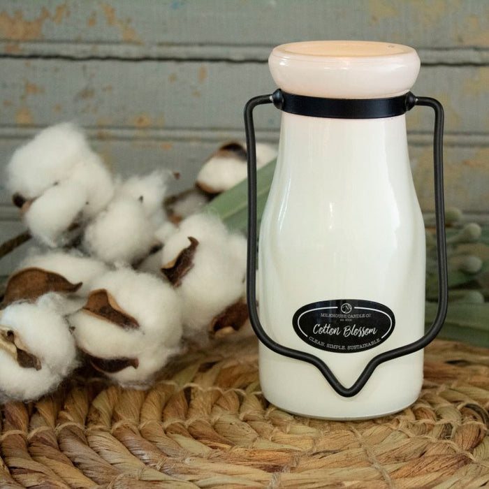 Milkbottle Candle, Small - Cotton Blossom