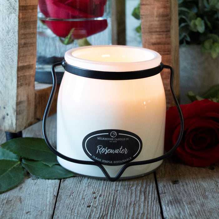 Butter Jar Candle, Small - Rosewater