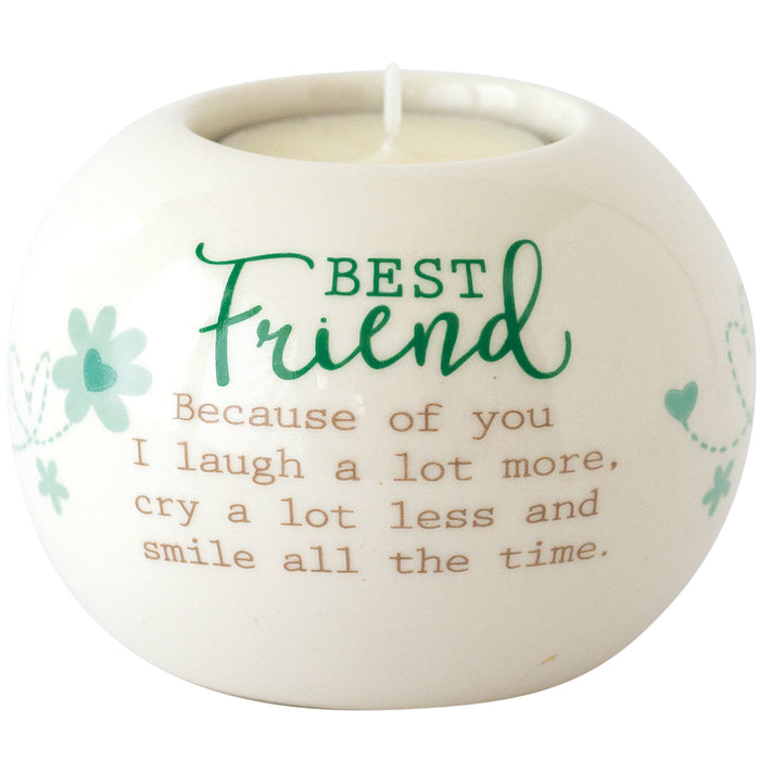 Best Friend, Ceramic Tealight Holder (Round)