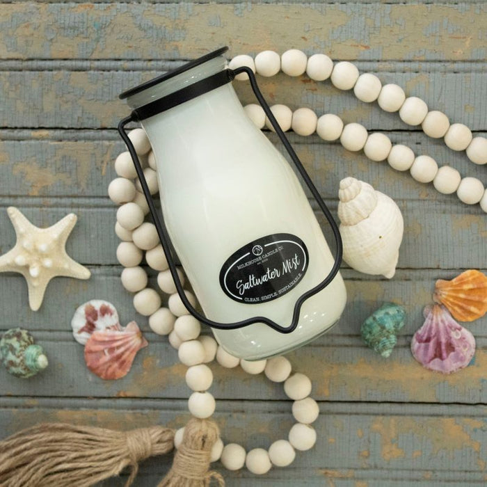 Milkbottle Candle, Large - Saltwater Mist