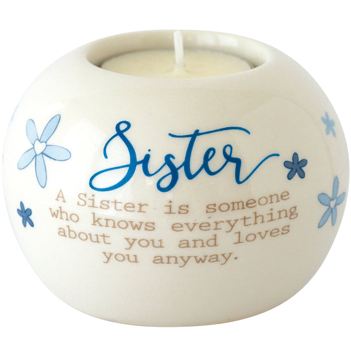 Sister, Ceramic Tealight Holder (Round)