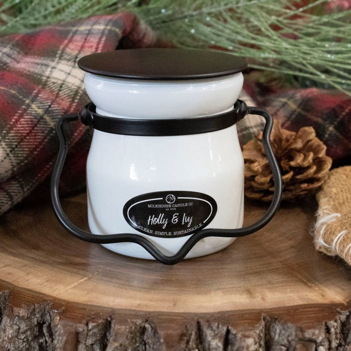 Cream Jar Candle - Holly & Ivy