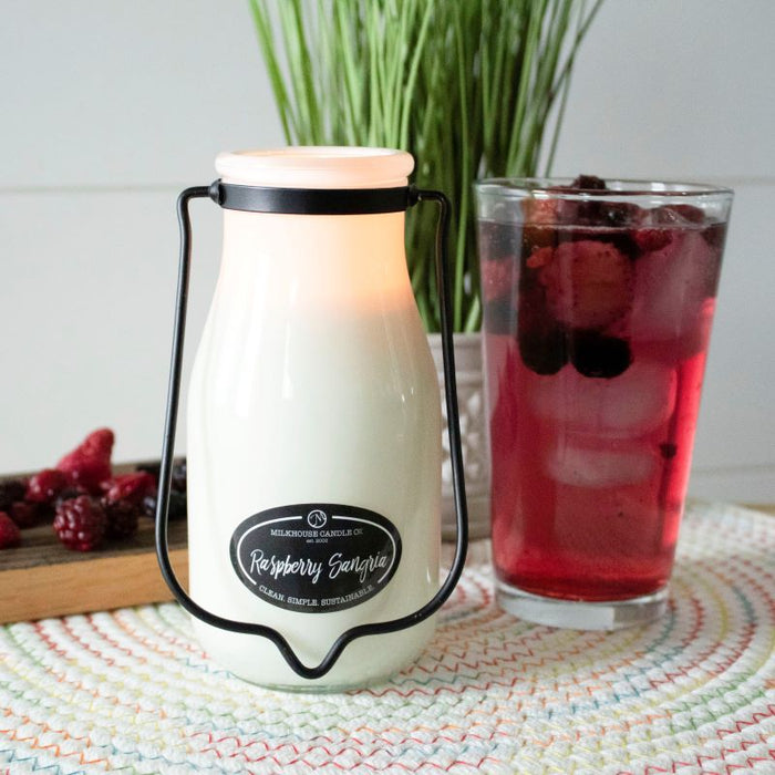 Milkbottle Candle, Large - Raspberry Sangria