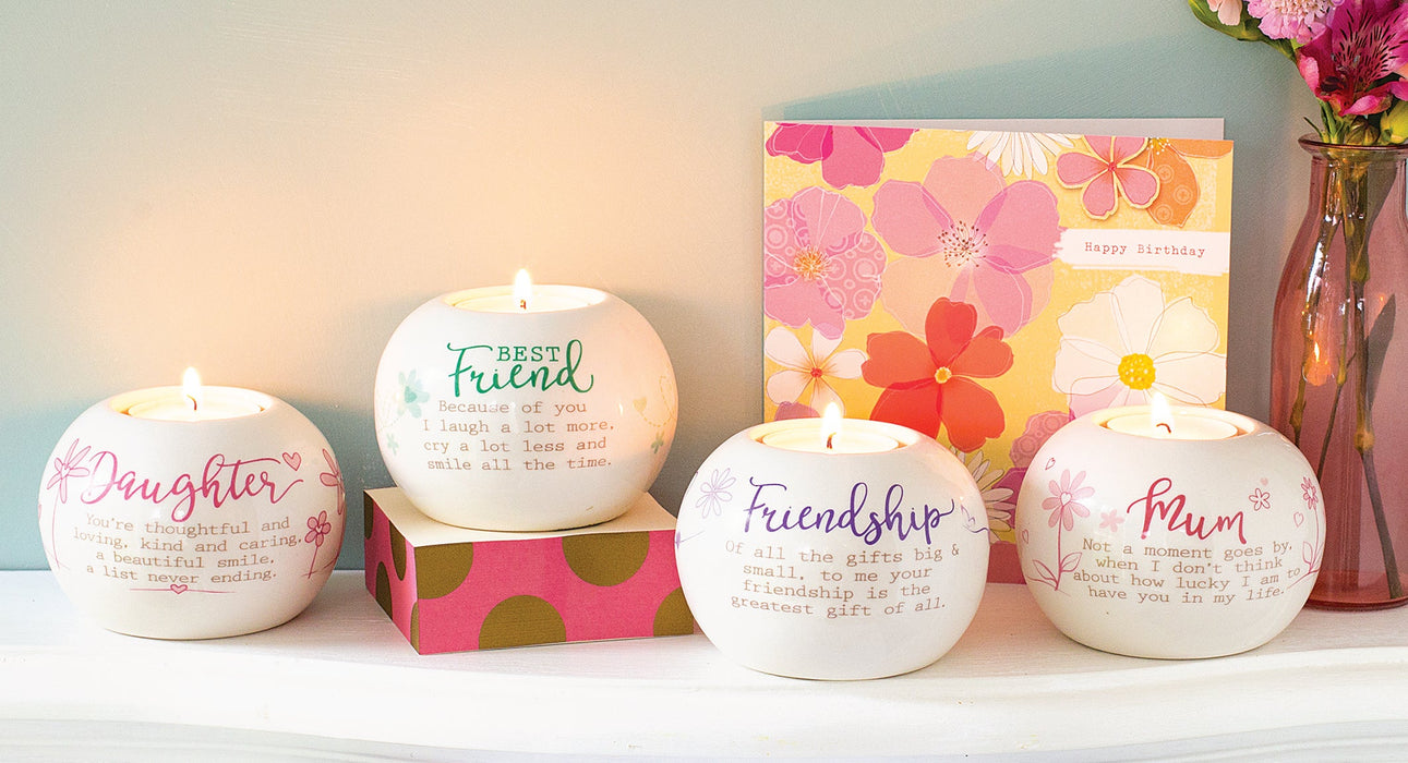 Friendship, Ceramic Tealight Holder (Round)