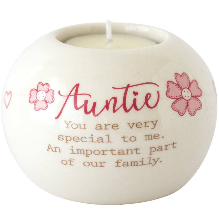 Auntie, Ceramic Tealight Holder (Round)