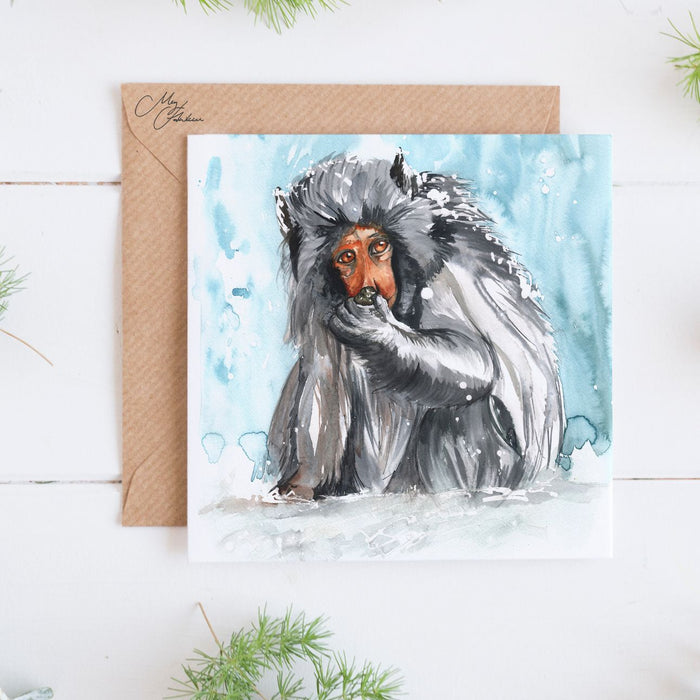 Snow Monkey Greeting Card