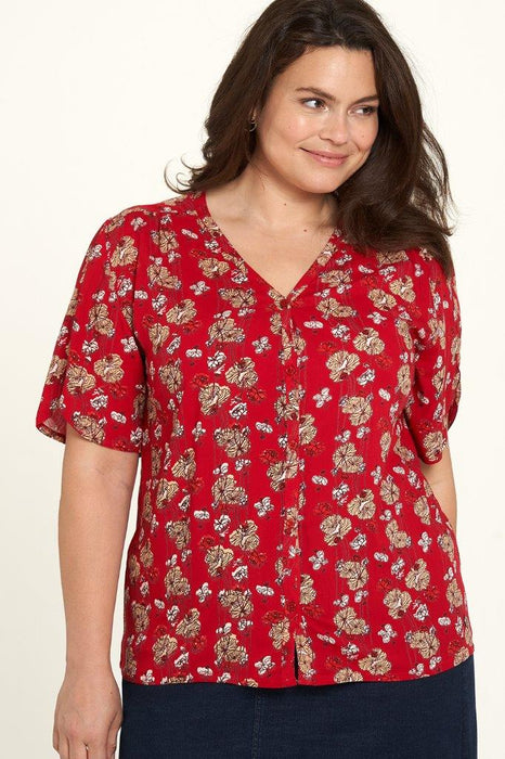 Shirt V-Neck Ecovero Blossom